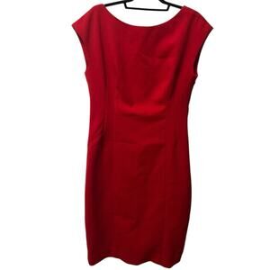 Maeve Red Sheath Dress Women’s 14 Back V Cutout Structured Sleeveless